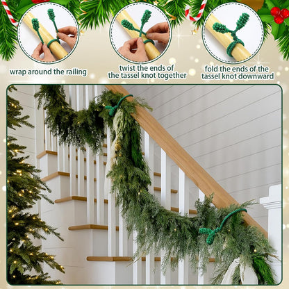 Shappy 36 Pieces Christmas Garland Banister Ties Christmas Decorative Reusable and Flexible Twist