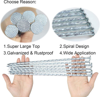 12 Inch Galvanized Landscape Stakes Metal Landscape Edging Anchoring Spikes, Landscape Anchoring