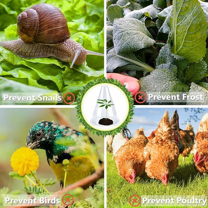 【24 Pieces】 Garden Cloches for Plants, Plant Cover Plant Protectors Transparent Bell Jar Cloches