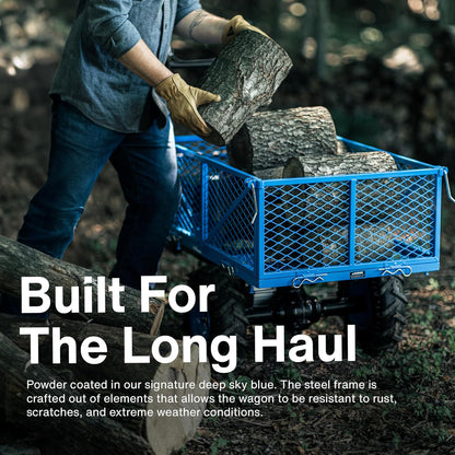 Landworks Utility Service Cart Wheelbarrow Power Wagon, Super Duty Electric 48V DC Li-Ion Battery