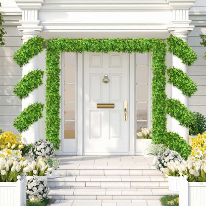 Hoteam 12 Pcs Artificial Hanging Plants 32 Inch Fake Ivy Vines with Fake Leaves Patio Artificial