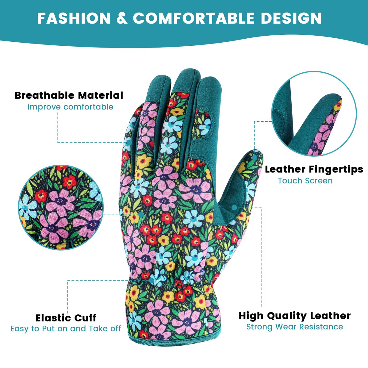 fauson Gardening Gloves - Gardening Gloves for Women Firm Grip Breathable Garden Gloves