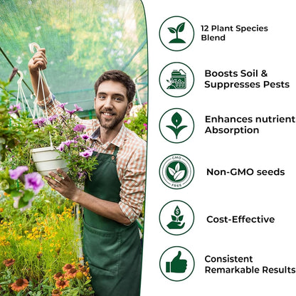 BuildASoil No-Till Clover Seed Cover Crop Blend 12 Species Cover Crop Seed Mix Premium Clover Seeds