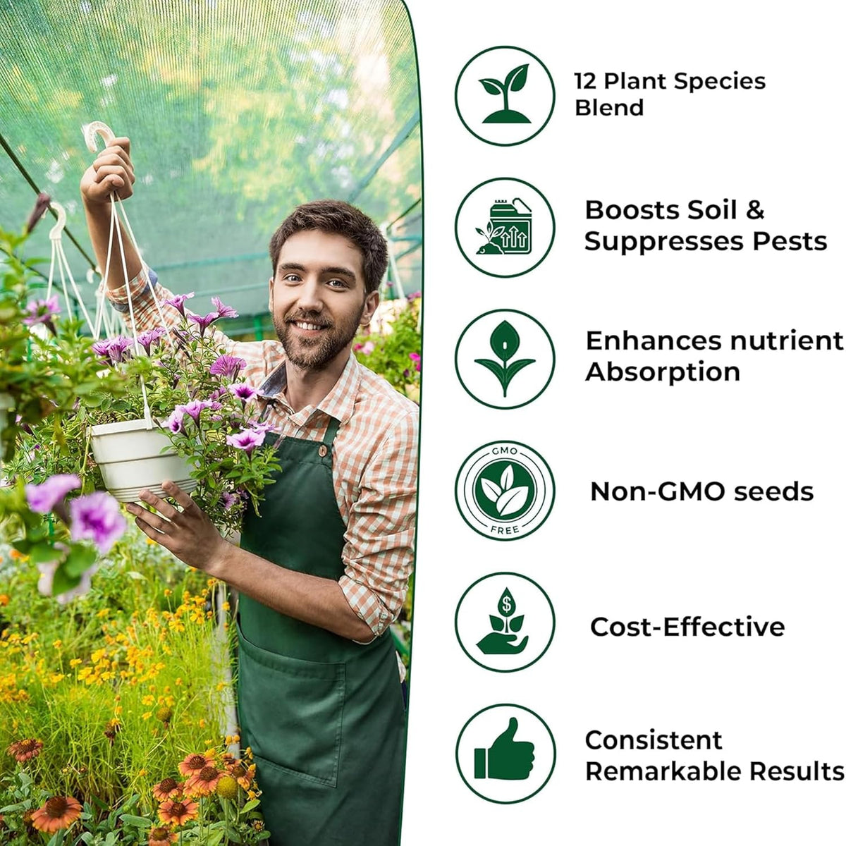 BuildASoil No-Till Clover Seed Cover Crop Blend 12 Species Cover Crop Seed Mix Premium Clover Seeds