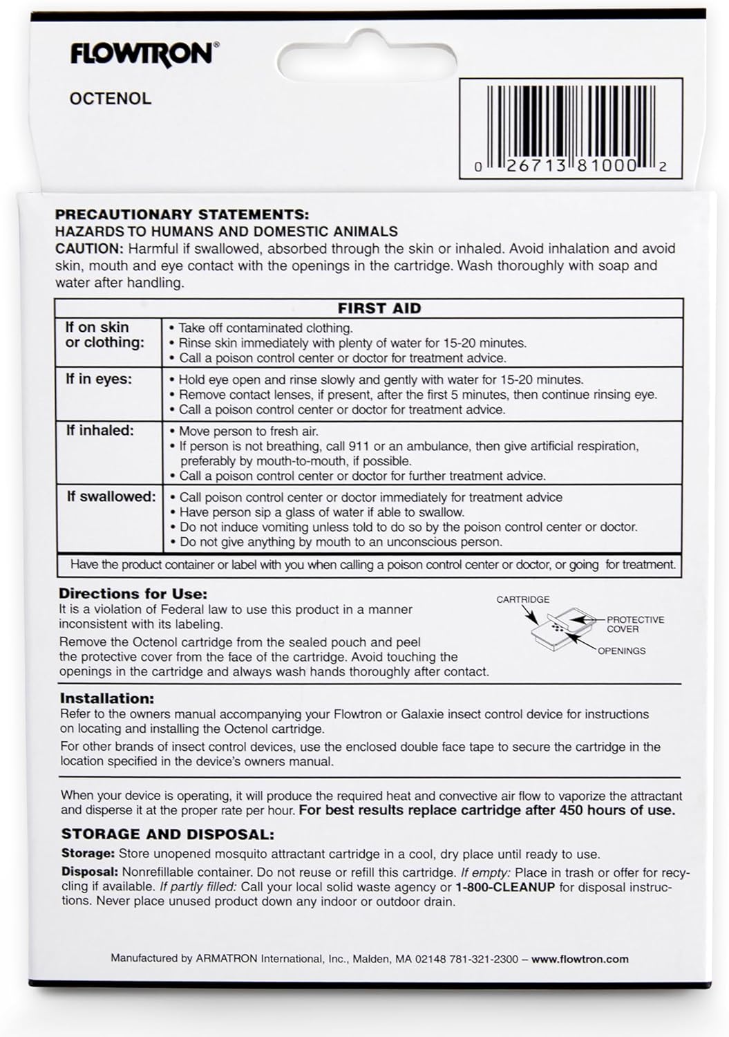 Flowtron MA-1000 Octenol Mosquito Attractant Cartridge, Compatible with BK-15, BK-40, BK-80