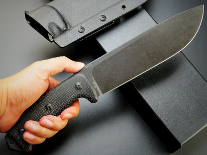Eafengrow EF148 Fixed Blade Knife AUS-10 Steel Blade Micarta Handle Full Tang EDC Straight Knife