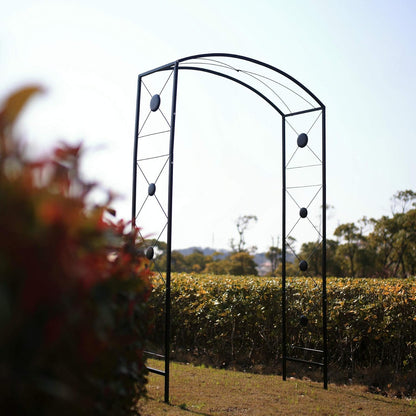 Steel Garden Arch, 7'6" High x 4'7" Wide, Garden Arbor for Various Climbing Plant, Outdoor Garden