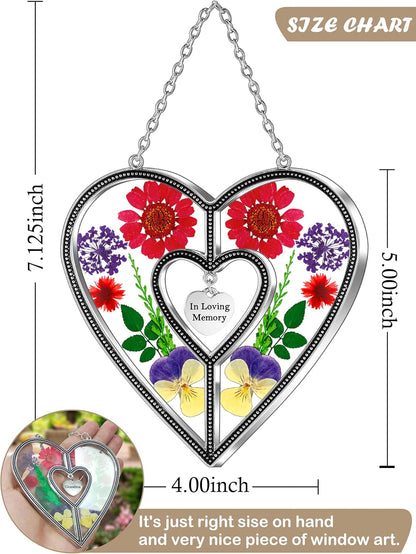 KY&BOSAM Heart Suncatcher In Loving Memory Memorial Gift for Loss of Loved One Unique Sympathy Gift