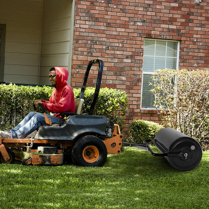 Goplus Lawn Roller, Push/Tow Behind Lawn Roller, 30 Gallon/113L Water Sand Filled Sod Roller Drum