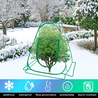 Pop Up Greenhouse Cover Transparent PVC Mini Greenhouse Outdoor with 4 Fixed Nails, Clear Portable