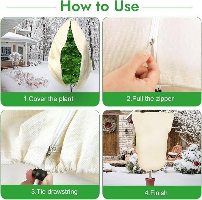 2 Pack Plant Covers Freeze Protection, 47" X 71" Large Frost Cloth Plant Freeze Protection, Frost