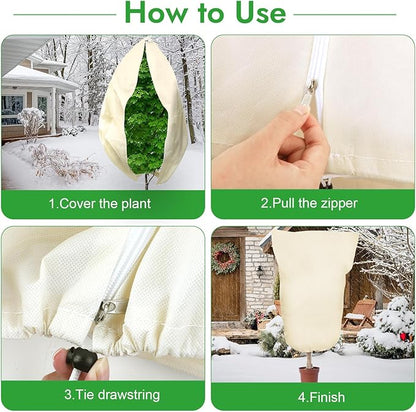 2 Pack Plant Covers Freeze Protection, 47" X 71" Large Frost Cloth Plant Freeze Protection, Frost