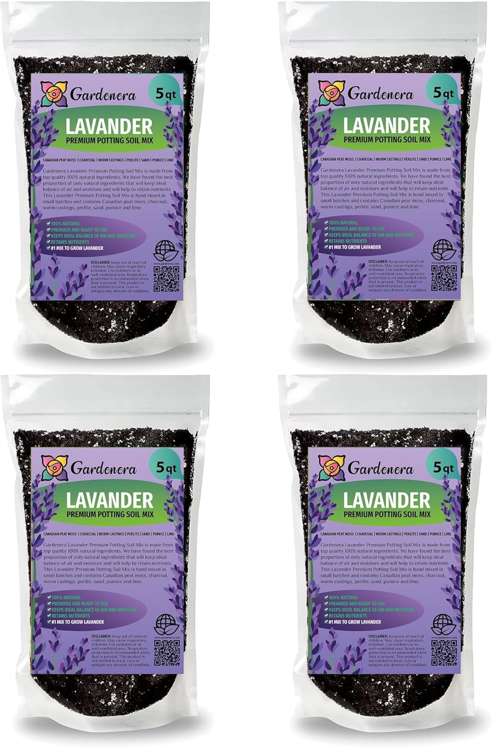 Gardenera Organic Lavender Soil Blend - Enhance The Beauty and Aroma of Your Garden - 20 QUARTS