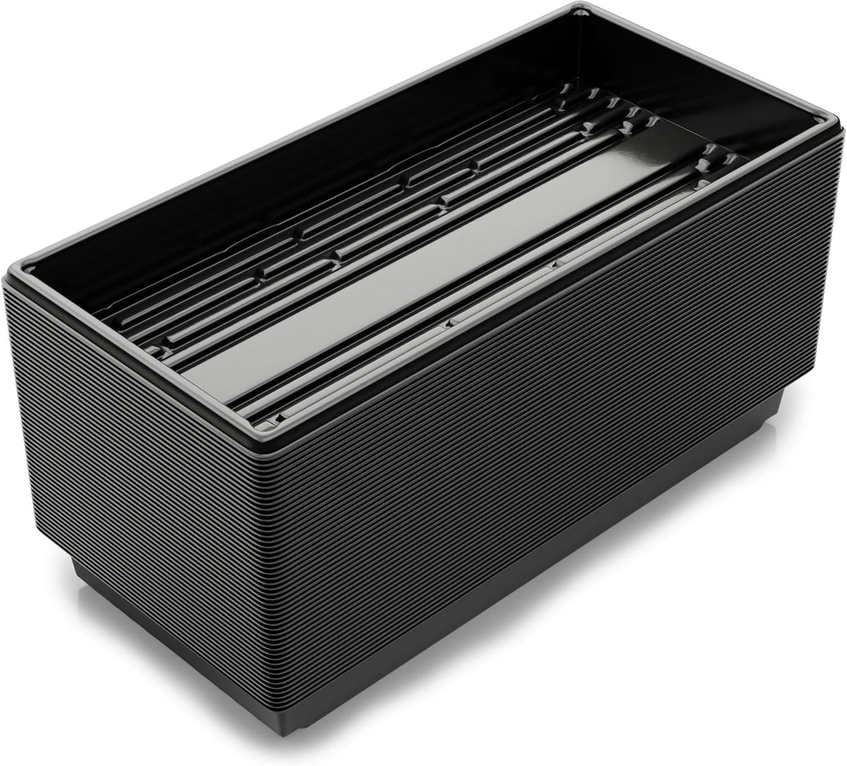10x20 Inch Black Plastic 50 Pack Plant Propagation Tray – Growing Trays for Garden, Planting