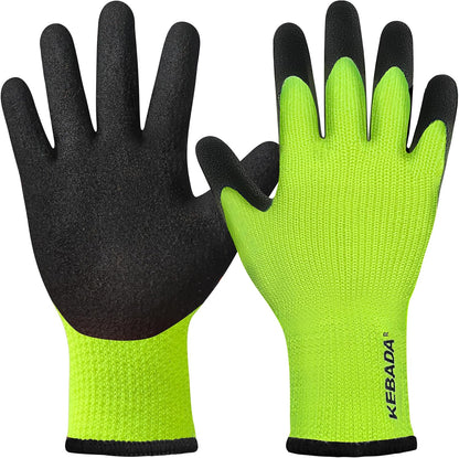 Kebada T3 Winter Work Gloves for Men and Women, Warm Knit Cold Weather Work Gloves, Thermal