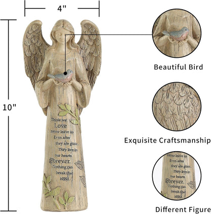 DUSVALLY Angel Statue, Memory Guardian Garden Decor, 10" H Waterproof Outdoor Angel Figurine