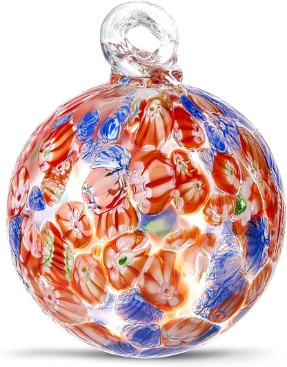 EUSTUMA Hand Blown Glass Witch Ball,Glass Ornament Hanging Garden Gazing Ball Indoor Outdoor Home