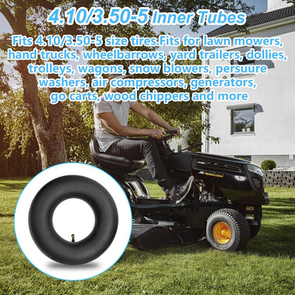 4.10/3.50-5 Inner Tube (2 PACK) with TR-87 Bent Valve Stem,Replacement for Wheelbarrows, Mowers