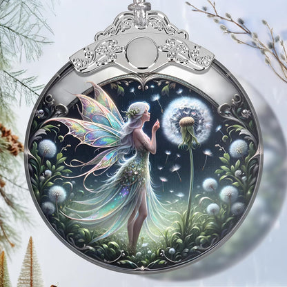 Stained Glass Dandelion Fairy Christmas Ornament - Holiday Home Decor - Tree Decoration - Gift