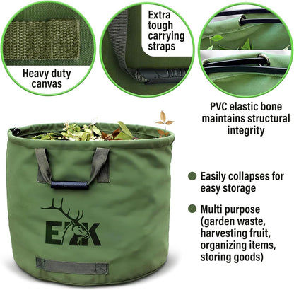ELK 33-Gallon Non Self-Standing Multipurpose Garden Leaf Waste Bag - Durable Canvas for Yard