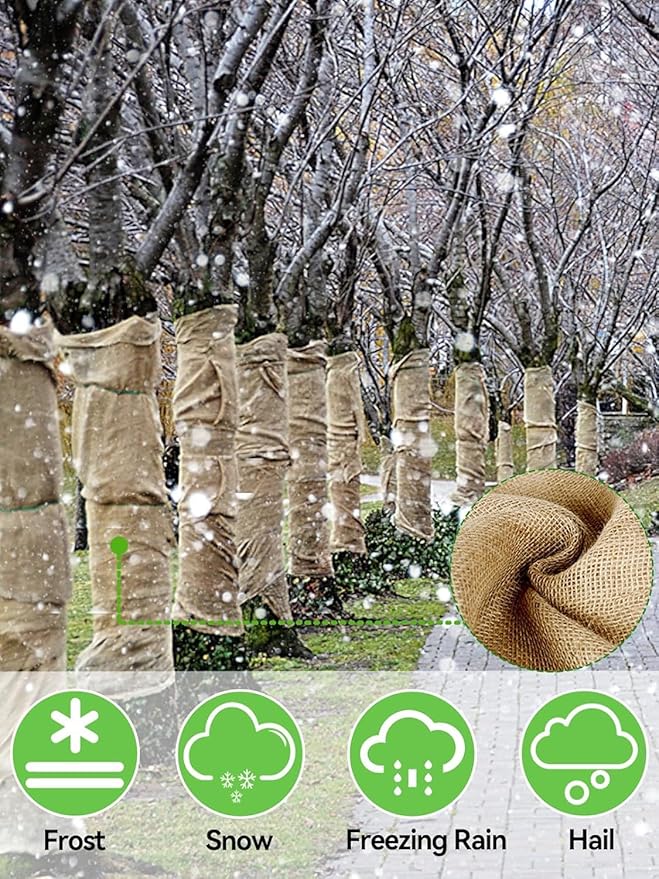 Burlap Plant Cover & Landscape Fabric - 40" x 12ft Roll - Natural Burlap for Weed Barrier, Frost