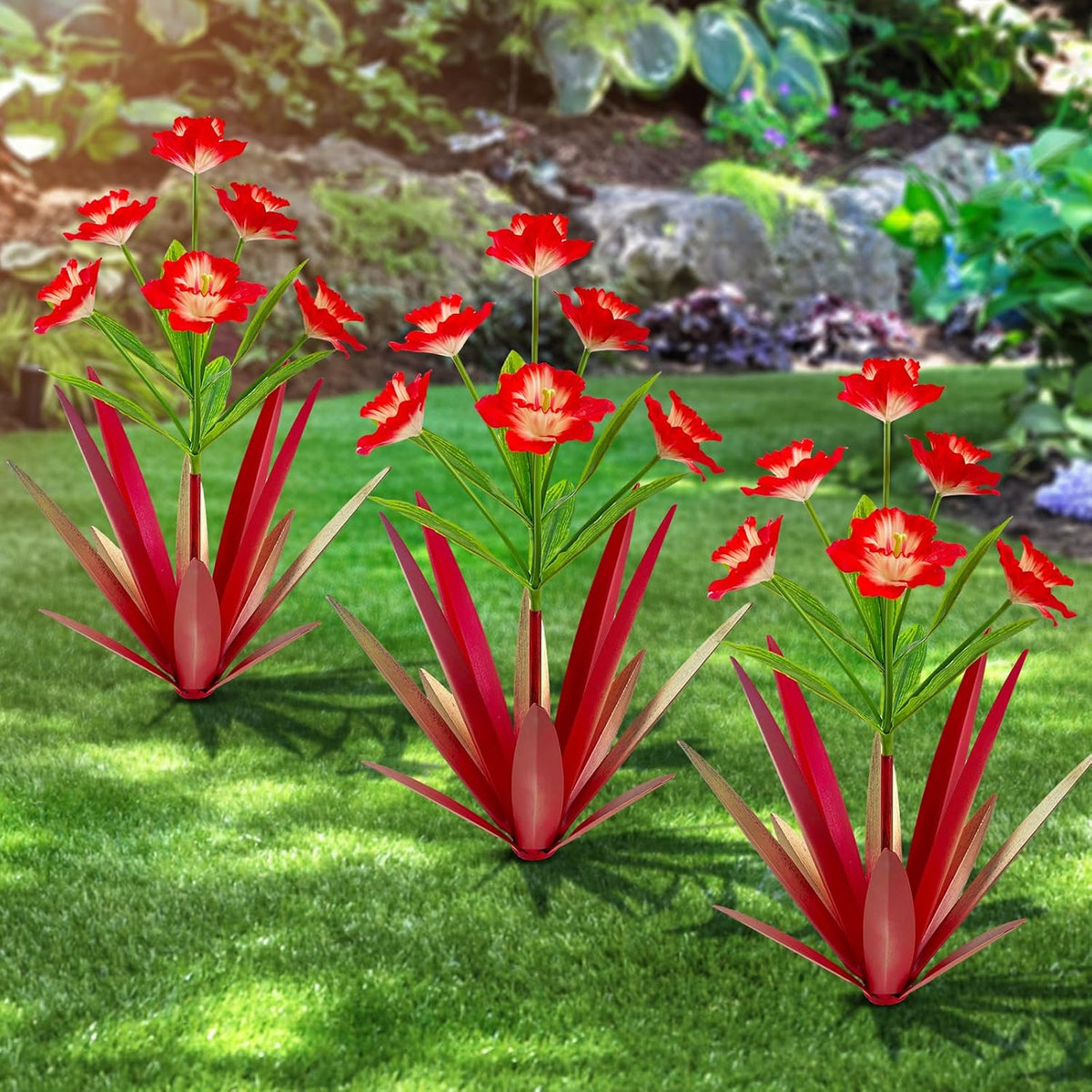 Homight Metal Agave Plant Outdoor Decoration Outdoor Garden Decoration Daffodils Flowers Mexican