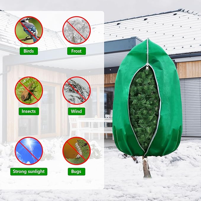 Plant Covers Freeze Protection – 2 Pack 95"x95" Extra Large Frost Blankets for Outdoor Plants