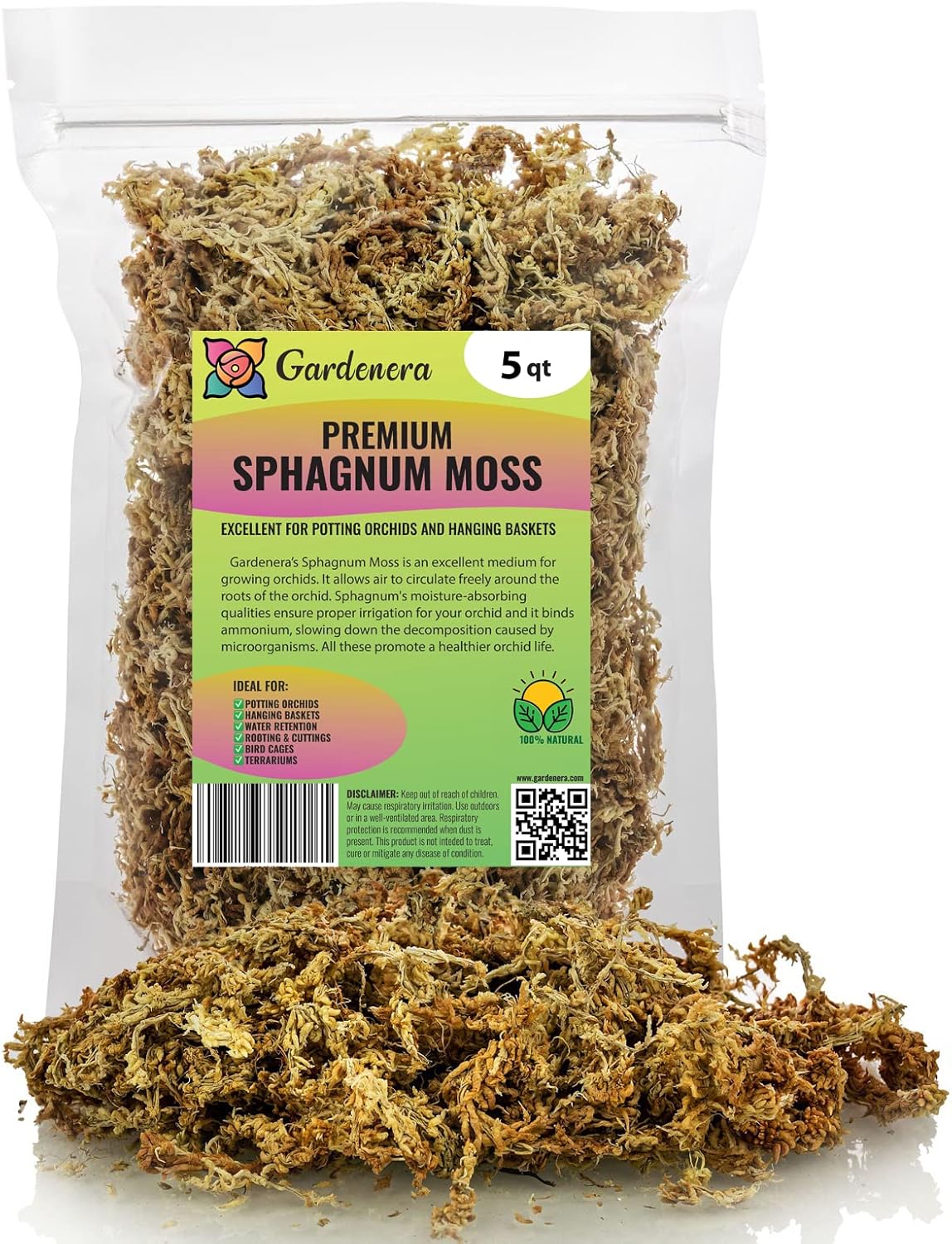 Gardenera Premium New Zealand Sphagnum Moss - Organic Hand Mixed Long Fibered Sphagnum Moss Orchid