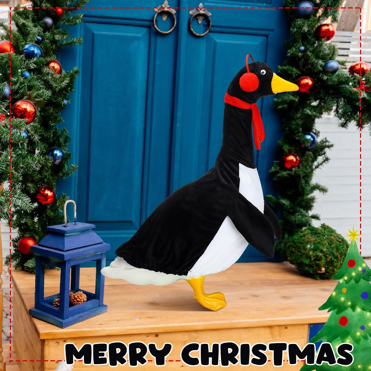 Outus Halloween Penguin Goose Outfits Funny Penguin Porch Goose Outfit 23 Inch Holiday Lawn Plastic