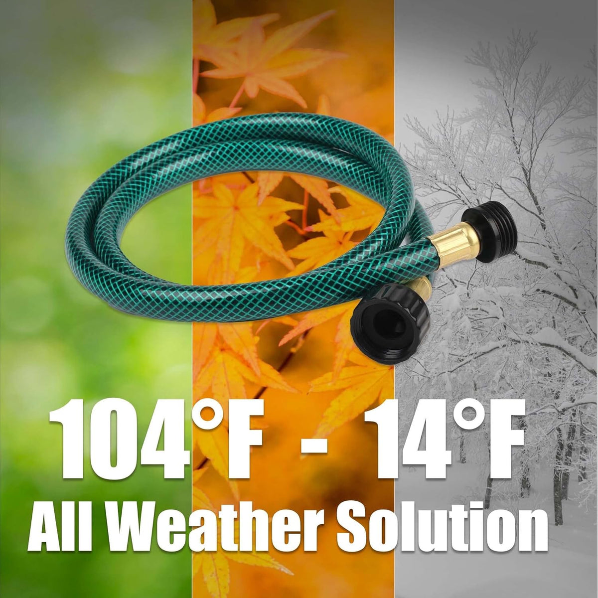 Garden Hose Leakproof for Gardener: 1/2” PVC Water Hoses with GHT Fittings - 3 FT No Kink and