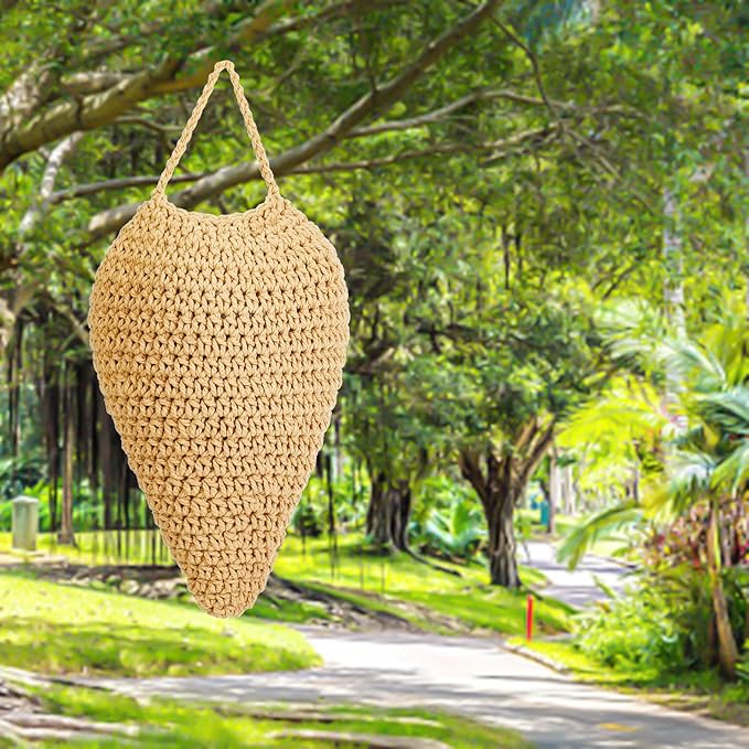 3 Pack Large Crochet Wasp Nest Decoys, Faux Wasp Nest Deterrent for Outdoor Hanging for Wasps