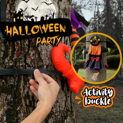 Halloween Decorations Outdoor Crashing Witch: 44'' Flying Crashed Witches Hanging into Tree