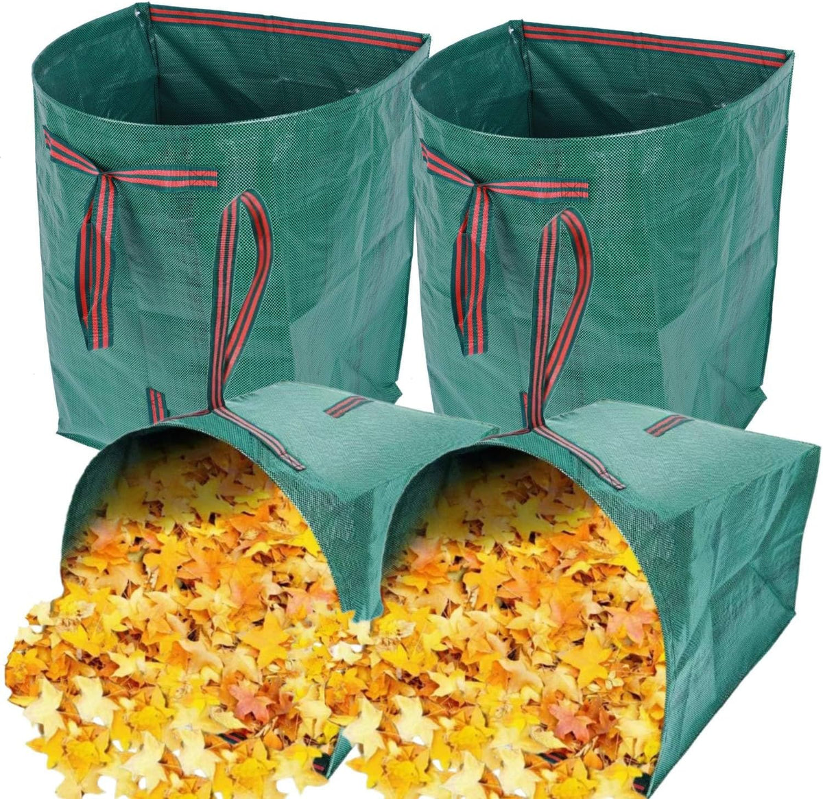 4-Pack leaf collectors,Large Yard Dustpan-Type 53-Gallon Garden Bag for Collecting Leaves，Reuseable