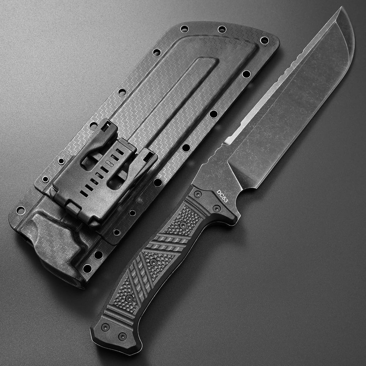 GTK32 Fixed Blade Knife DC53 Steel Blade Full Tang Nylon Fiberglass Handle Heavy Duty Knifes for