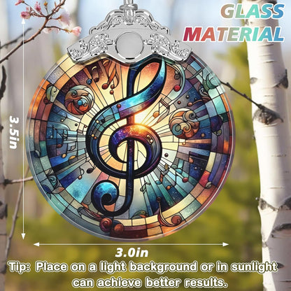 Musical Note Stained Glass Orament - Christmas Ornament - Christmas Decorations for Tree - Holiday
