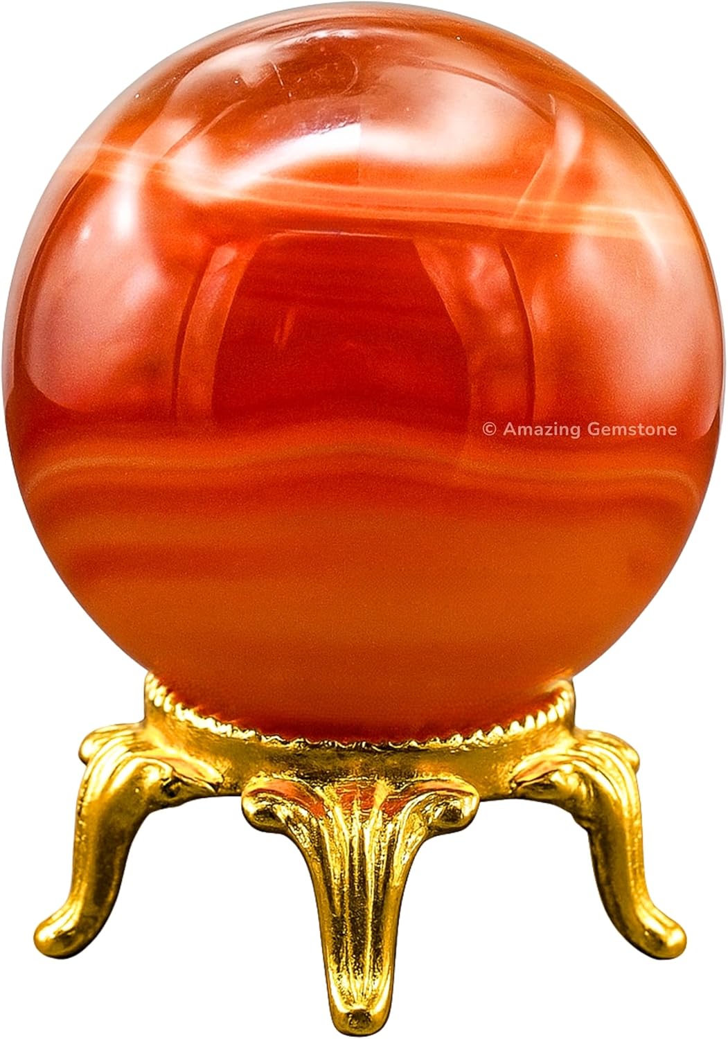 Amazing Gemstone Carnelian Onyx Crystal Ball with Stand - 2 Inches Crystal Sphere Meditation Balls