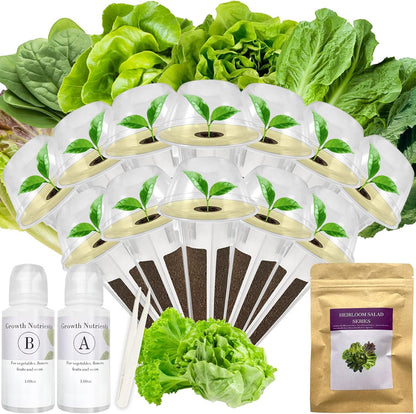 Salad Greens Seed Pod Kit for AeroGarden, iDoo, Ahopegarden, MUFGA with Red/Green Romain/American