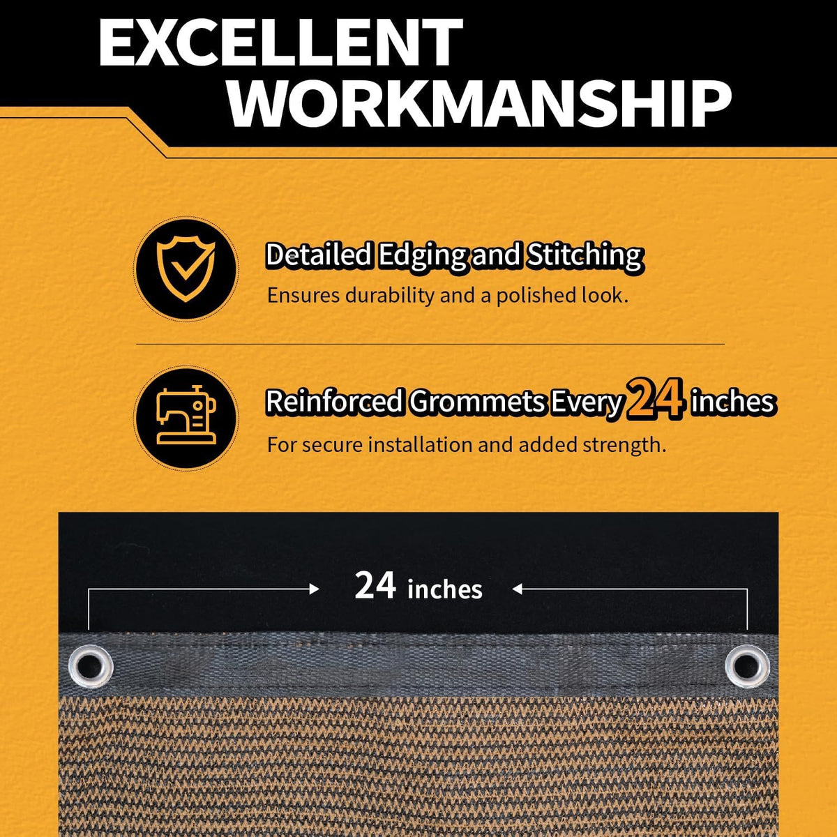 5x50Ft Garden Privacy Fence Screen, 180GSM Heavy Duty 90% Blockage Windbreak Mesh Tarp with