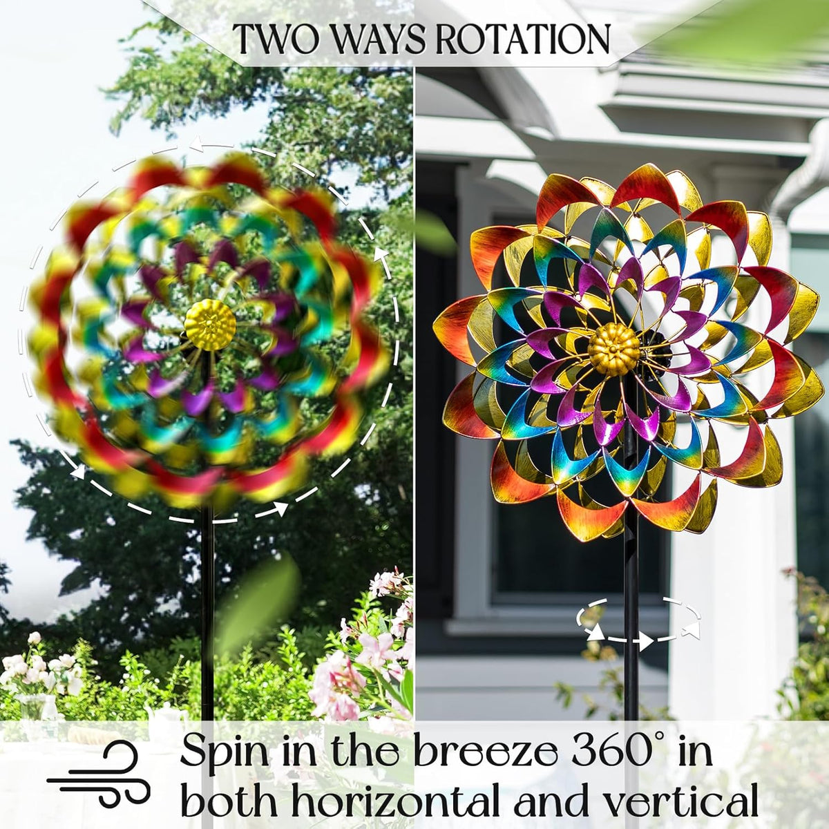 Wind Spinners Outdoor for Yard and Garden Large, Metal Wind Spinners & Wind Sculptures 84 inch