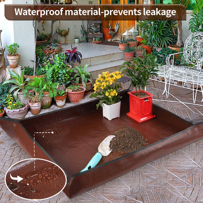 39.5" X 31.5" Large Repotting Mat for Indoor Plants Transplanting and Dirt Control - Portable