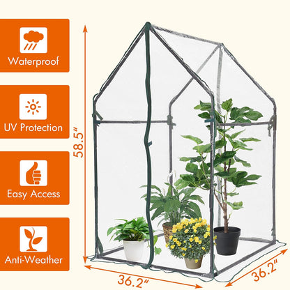 Gardzen Mini Greenhouse Heavy Duty Portable Green House, Clear Tent Small Greenhouse for Indoor