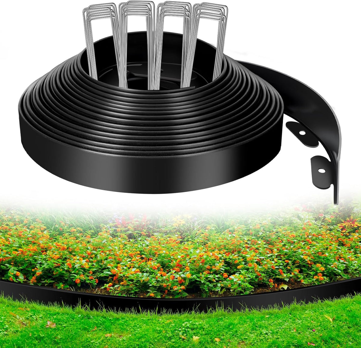 2 Inch x 66 FT (Multiple Sizes Available) Landscape Edging, Garden Edging Borders with 70pcs