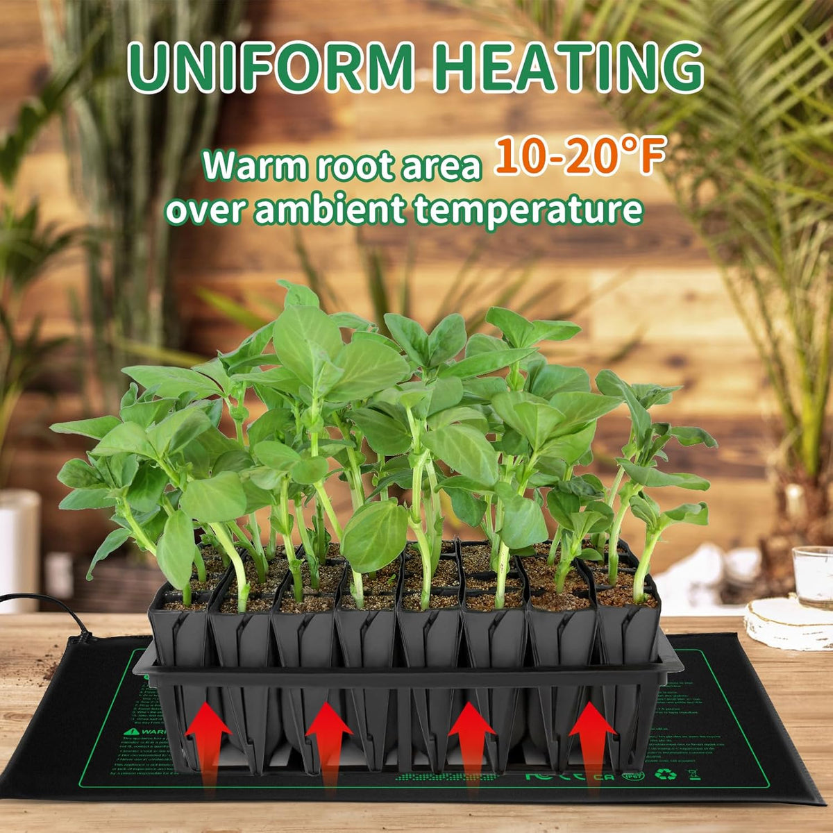Seedling Heat Mat Durable Waterproof Plant Heating Pad 10"x 20.75" for Germination, Indoor