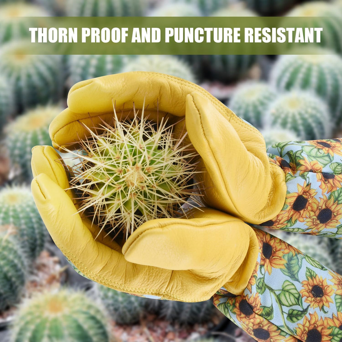 Long Gardening Gloves for Women Thorn Proof,Rose Pruning Cowhide Leather Garden Gloves for Cactus