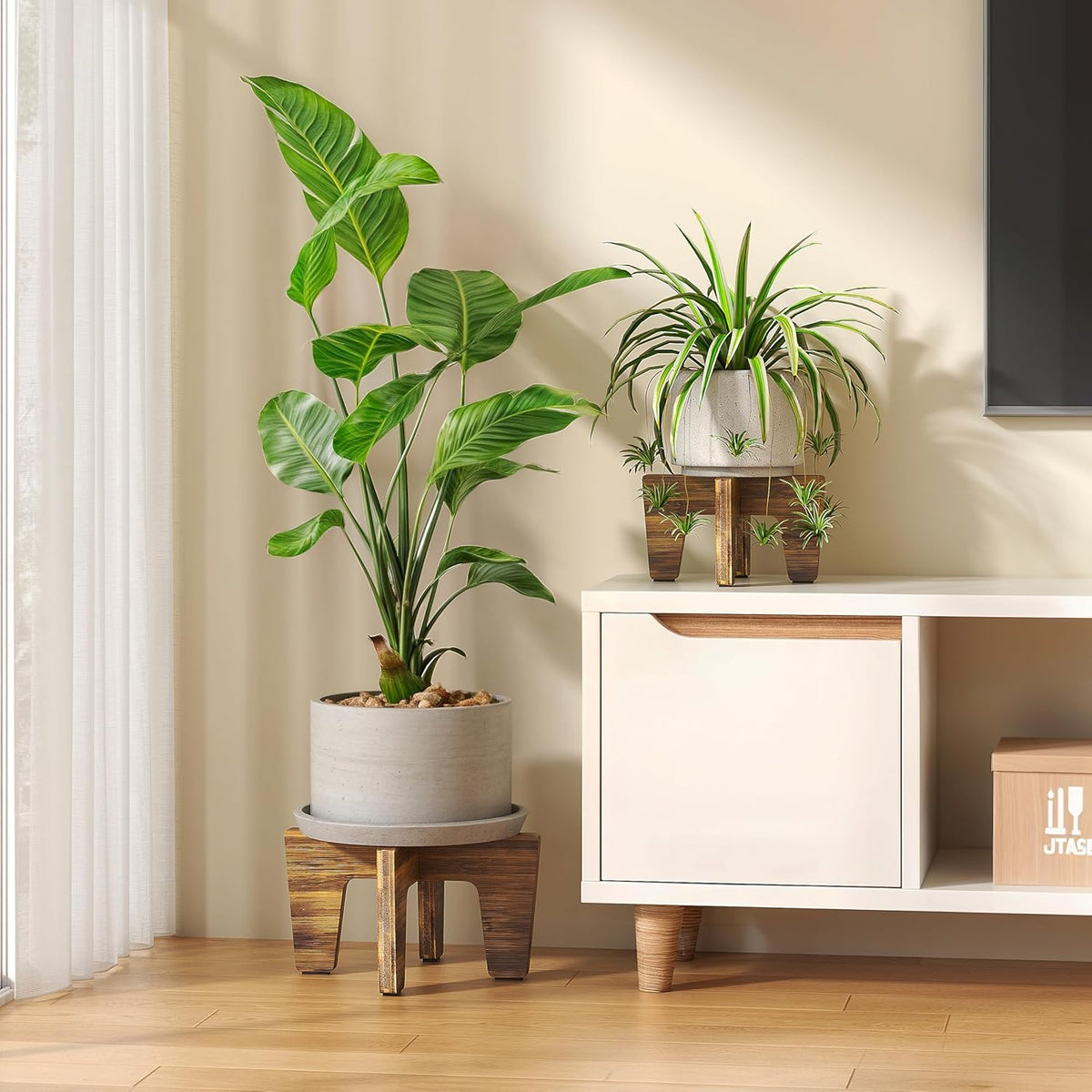 Plant Stands Indoor Outdoor, Plant Risers for Inside Pots Sturdy Short Plants Holder, Flower Pot