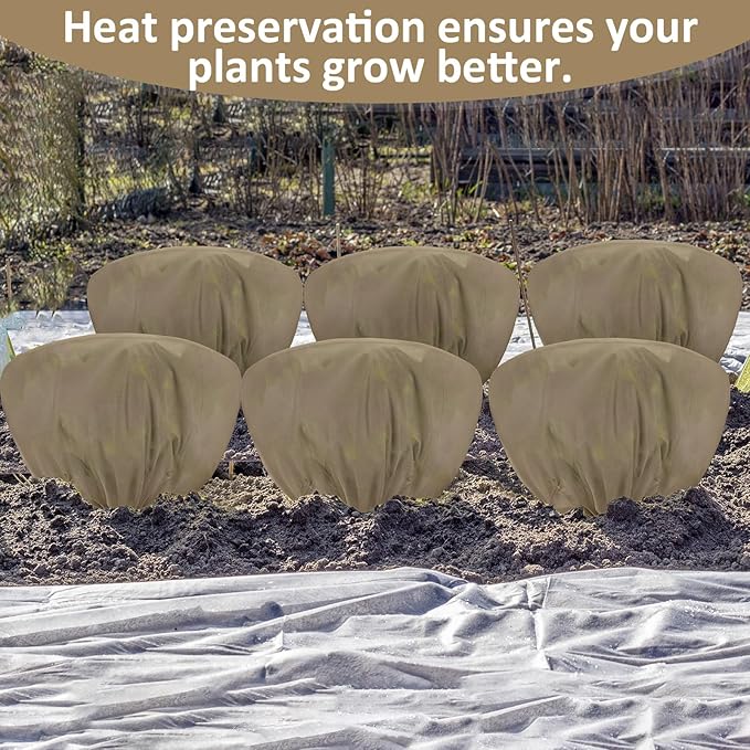12 Pcs Winter Plant Covers Freeze Protection 39.4x23.6 Inch Horizontal Shrub Tree Rose Plant