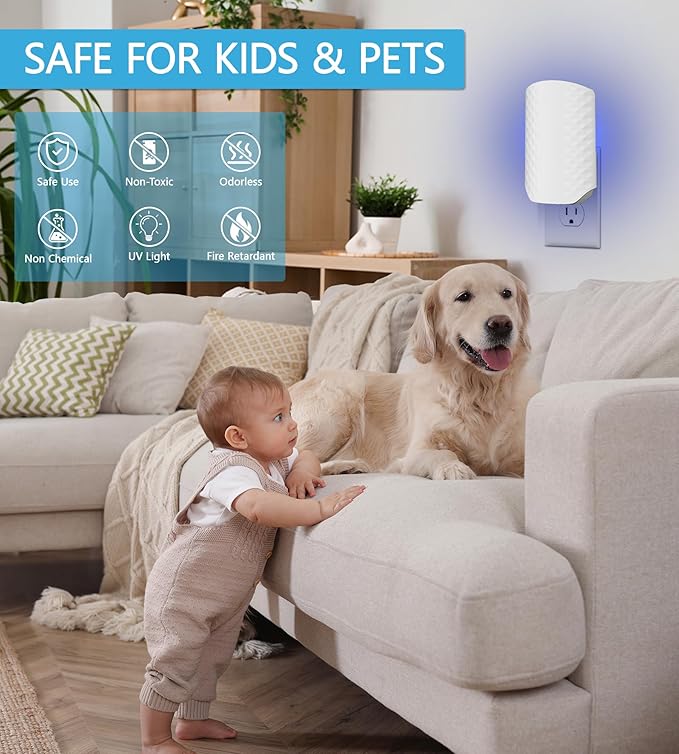 Flying Insect Trap for Indoors, Bug Killer Light Trap for Fruit Flies, Gnats, Moths, and