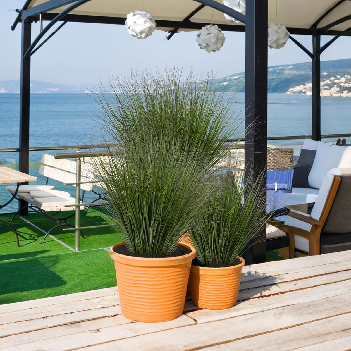 24PCS Fake Plants Artificial Wheat Grass Greenery Plastic Plants Fake Grass Artificial Plants for