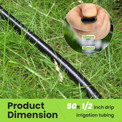 Bonviee 1/2" Irrigation Tubing with 4 Packs 6-Way Connectors - 50FT Drip Irrigation Tubing Ideal