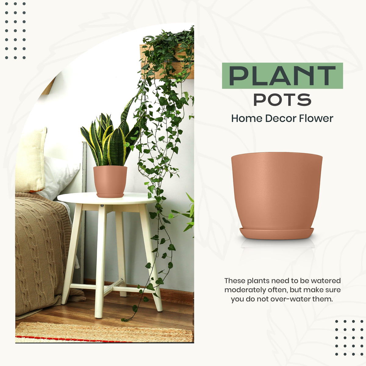Plant Pots Indoor with Drainage 10 Pack Multi-Size Planters Set Terracotta